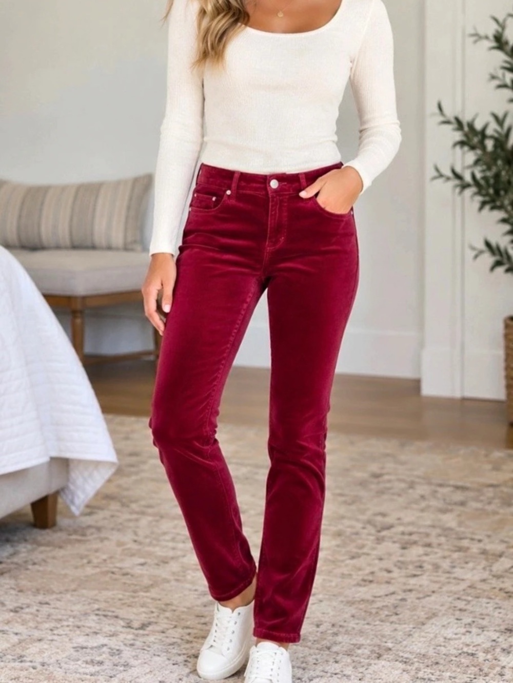 LOFT Modern Skinny Red Jeans Waist 29 Like New